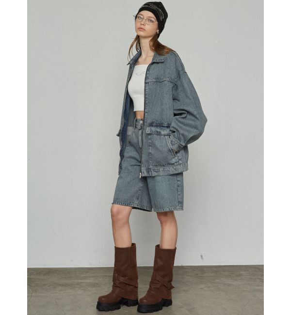 EMODA「ヴィンテージライクデニムハーフパンツ」|デニム|