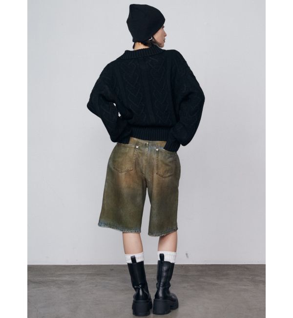 EMODA「ヴィンテージライクデニムハーフパンツ」|デニム|
