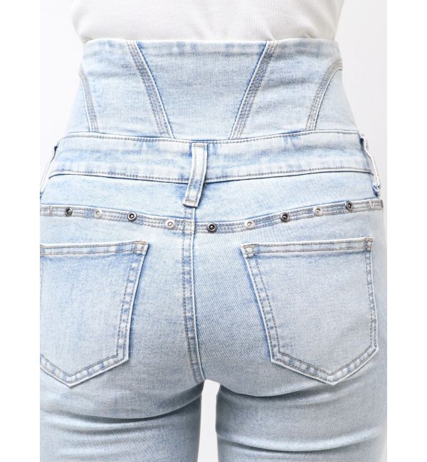 EMODA「ドットラインハイウエストフレアパギンス」|デニム|