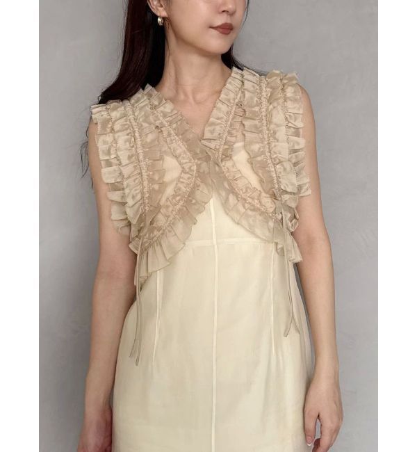 MERCURYDUO「【OUNNOUN】ピコフリル2WAYブラウス」|シャツ・ブラウス|ベージュ