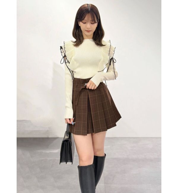 MERCURYDUO「ベルト付きチェックプリーツミニスカパン」|その他|