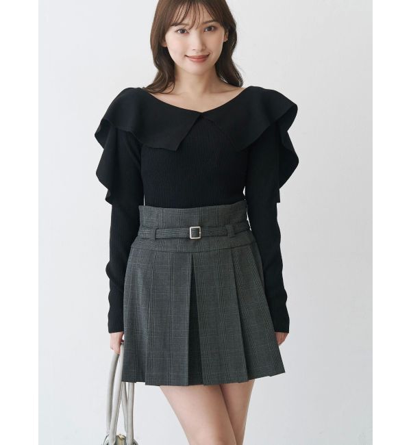 MERCURYDUO「ベルト付きチェックプリーツミニスカパン」|その他|
