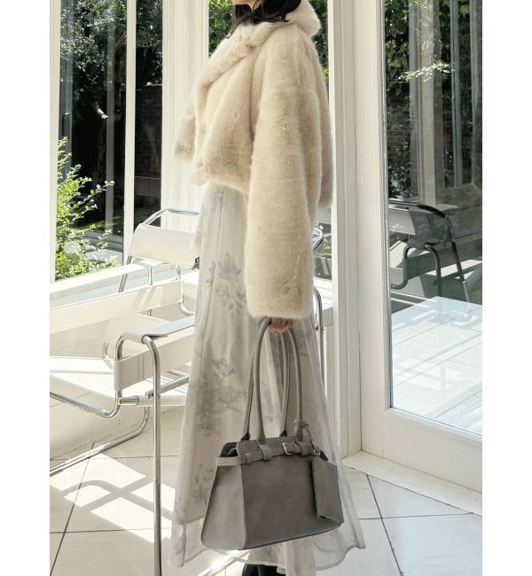 MERCURYDUO「テーラードカラーフェイクファーショートコート」|その他|
