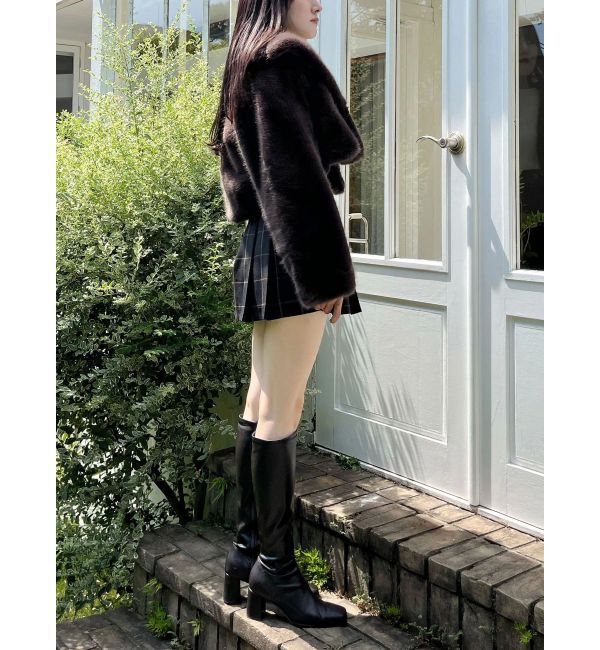 MERCURYDUO「テーラードカラーフェイクファーショートコート」|その他|