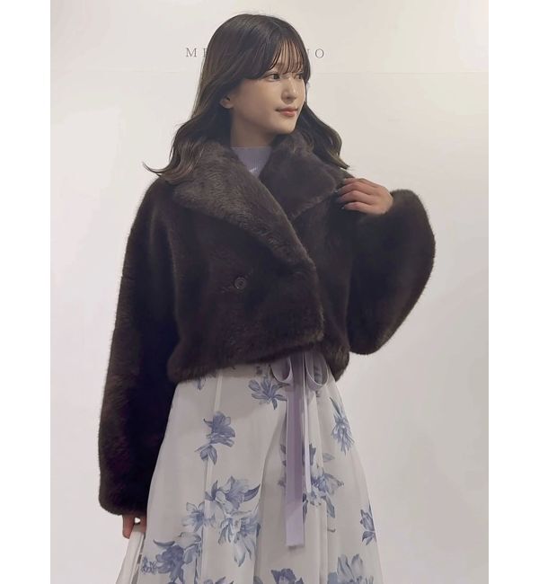 MERCURYDUO「テーラードカラーフェイクファーショートコート」|その他|