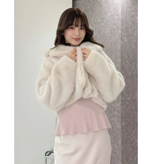 MERCURYDUO「テーラードカラーフェイクファーショートコート」|その他|