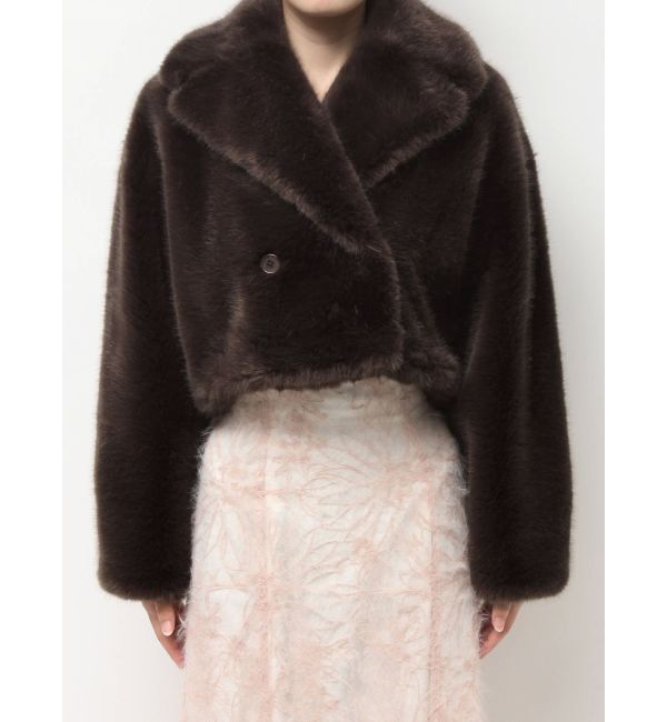 MERCURYDUO「テーラードカラーフェイクファーショートコート」|その他|