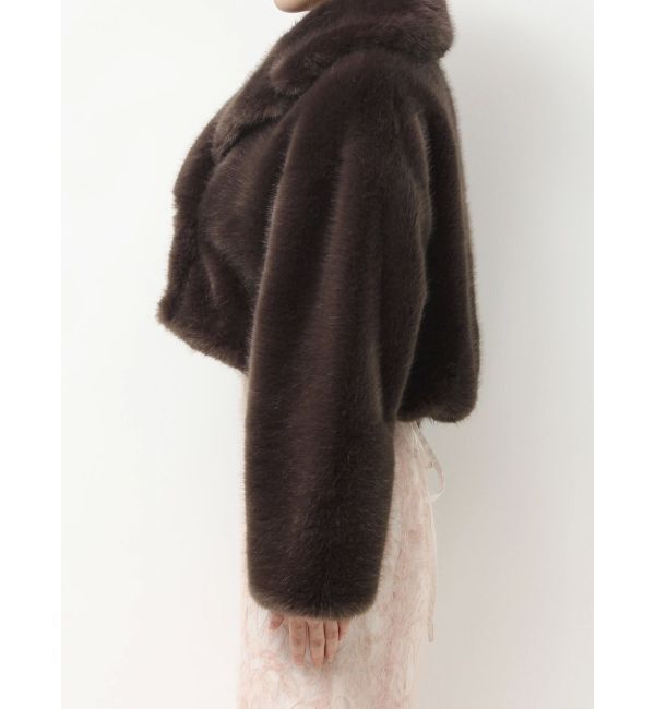 MERCURYDUO「テーラードカラーフェイクファーショートコート」|その他|