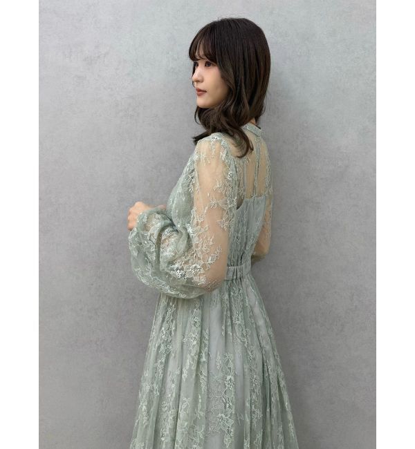 MERCURYDUO「レースギャザーフレアワンピース」|ワンピース|