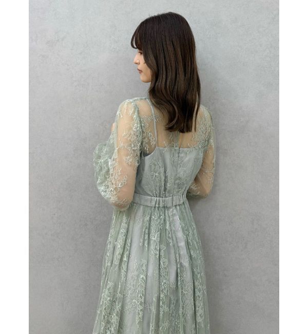 MERCURYDUO「レースギャザーフレアワンピース」|ワンピース|