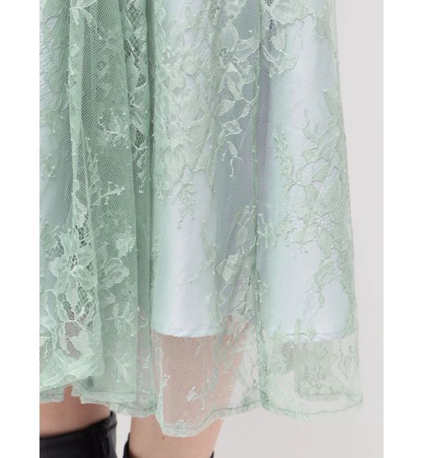 MERCURYDUO「レースギャザーフレアワンピース」|ワンピース|