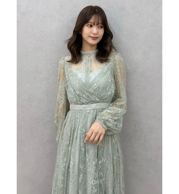 MERCURYDUO「レースギャザーフレアワンピース」|ワンピース|