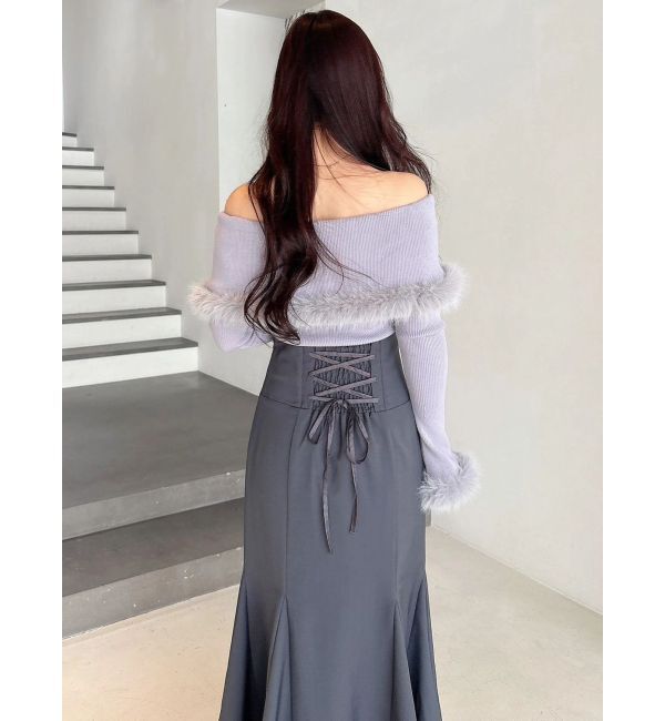 MERCURYDUO「バックレースアップストレッチマーメイドスカート」|スカート|