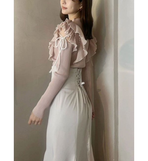 MERCURYDUO「バックレースアップストレッチマーメイドスカート」|スカート|