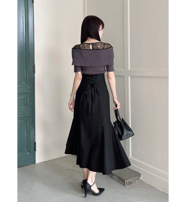 MERCURYDUO「バックレースアップストレッチマーメイドスカート」|スカート|