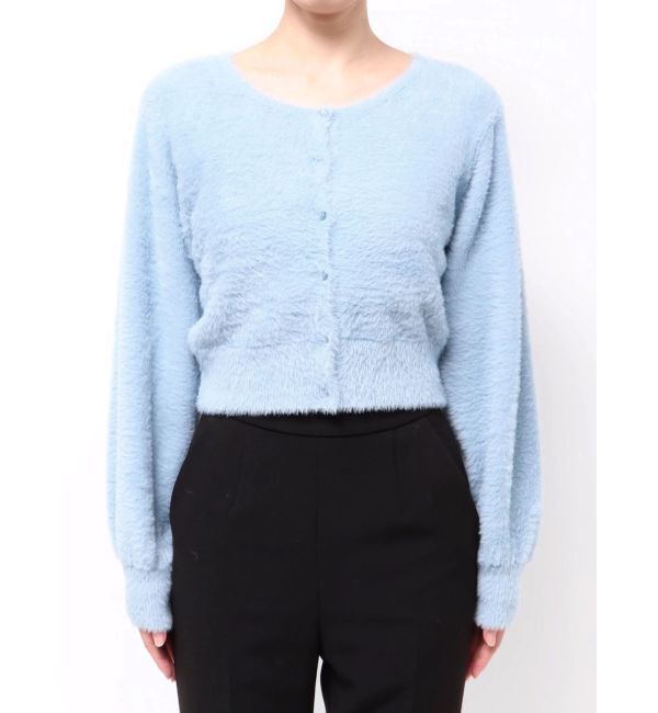 MERCURYDUO「ミニシャギークルーネックカーディガン」|カーディガン|