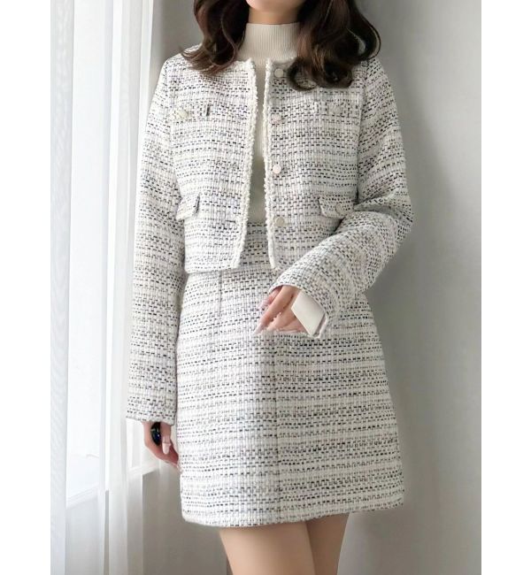 MERCURYDUO「ツイード台形ミニスカート」|スカート|