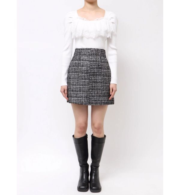 MERCURYDUO「ツイード台形ミニスカート」|スカート|