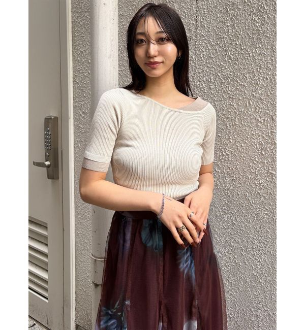 MURUA「レイヤードワンショルハーフニット」|ニット・セーター|