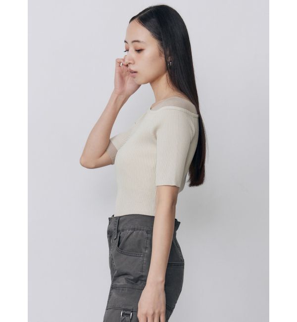 MURUA「レイヤードワンショルハーフニット」|ニット・セーター|