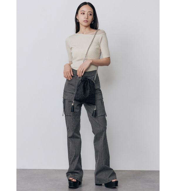 MURUA「レイヤードワンショルハーフニット」|ニット・セーター|