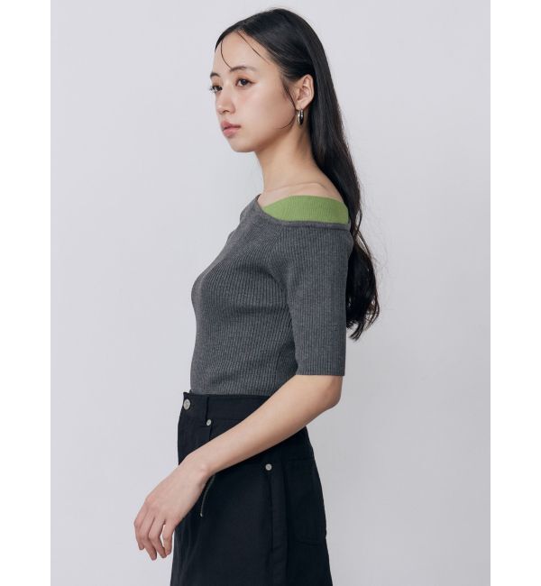 MURUA「レイヤードワンショルハーフニット」|ニット・セーター|