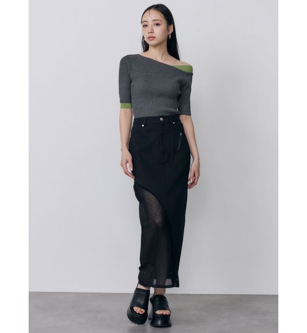 MURUA「レイヤードワンショルハーフニット」|ニット・セーター|