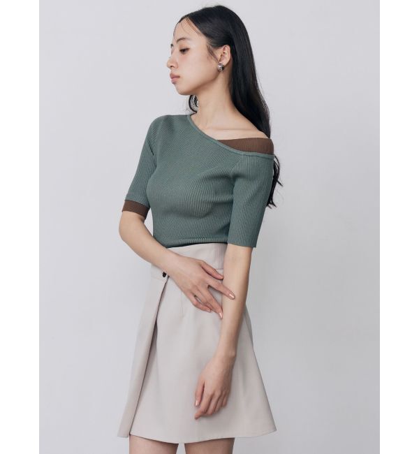 MURUA「レイヤードワンショルハーフニット」|ニット・セーター|