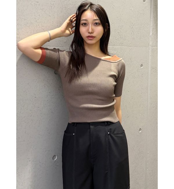 MURUA「レイヤードワンショルハーフニット」|ニット・セーター|