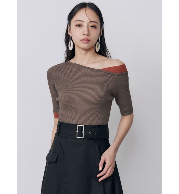 MURUA「レイヤードワンショルハーフニット」|ニット・セーター|