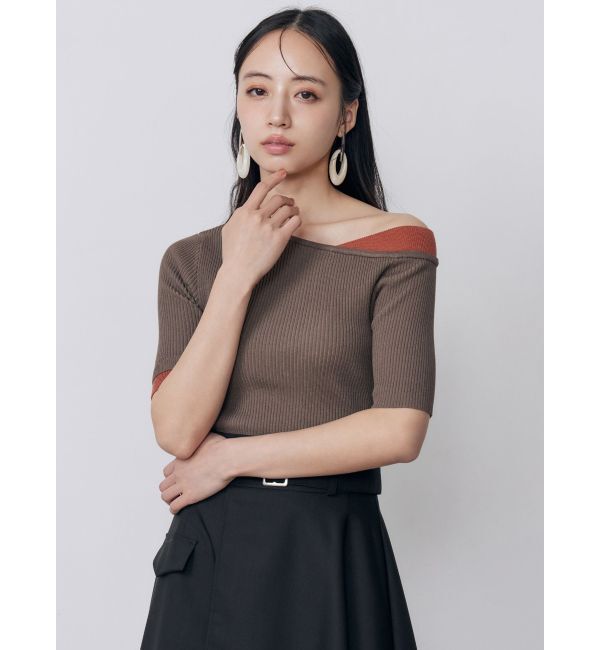 MURUA「レイヤードワンショルハーフニット」|ニット・セーター|