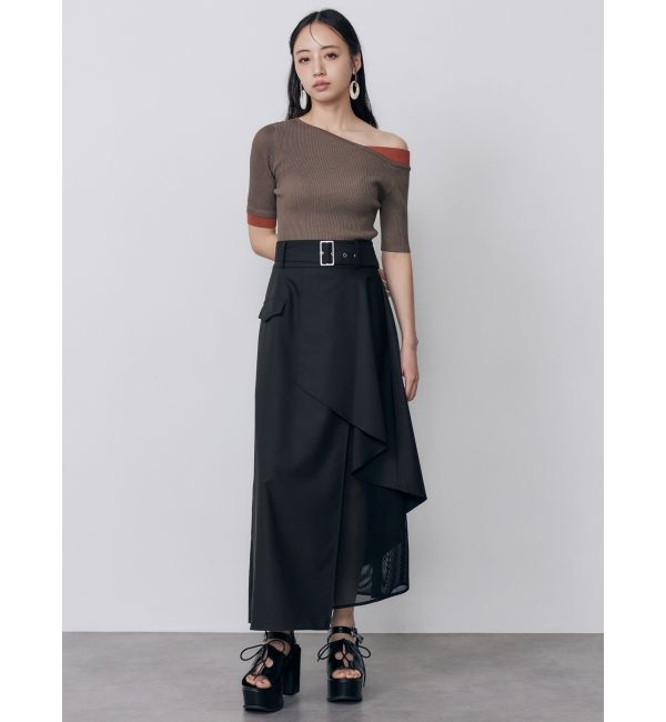 MURUA「レイヤードワンショルハーフニット」|ニット・セーター|