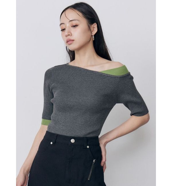 MURUA「レイヤードワンショルハーフニット」|ニット・セーター|