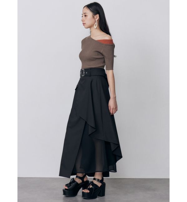 MURUA「レイヤードワンショルハーフニット」|ニット・セーター|