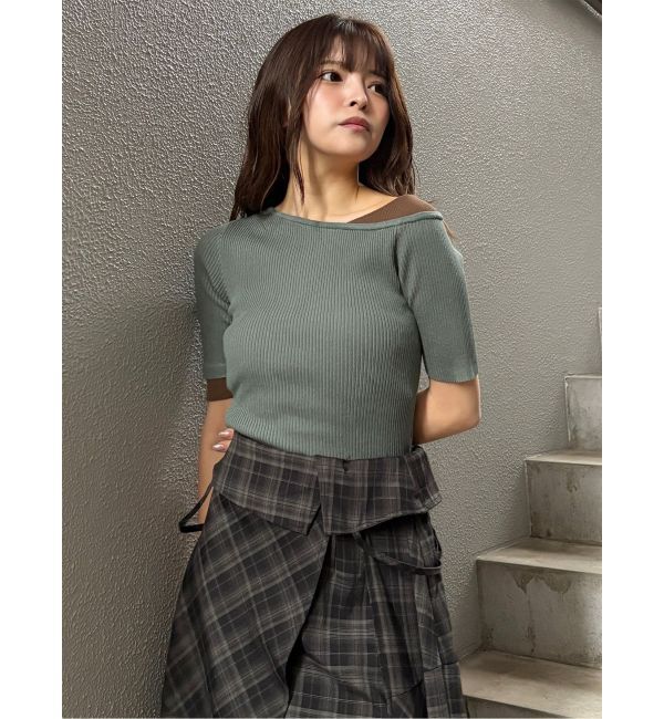 MURUA「レイヤードワンショルハーフニット」|ニット・セーター|