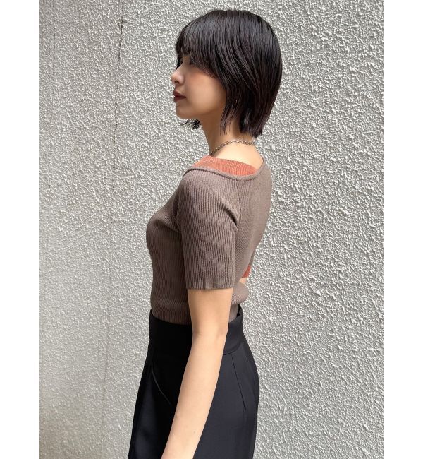 MURUA「レイヤードワンショルハーフニット」|ニット・セーター|