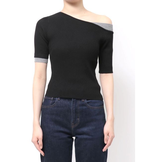 MURUA「レイヤードワンショルハーフニット」|ニット・セーター|