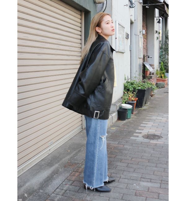 Ungrid「カットオフダメージストレートデニム」|デニム|