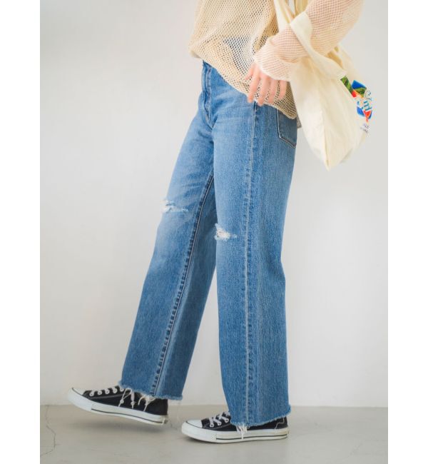 Ungrid「カットオフダメージストレートデニム」|デニム|