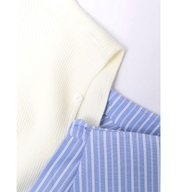 LAGUNAMOON「シャツドッキングリブニットワンピース」|ワンピース|