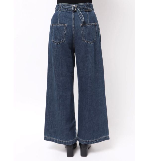 LAGUNAMOON「ベルテッドルーズワイドデニムパンツ」|デニム|
