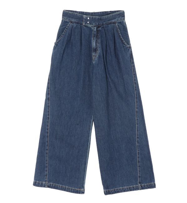 LAGUNAMOON「ベルテッドルーズワイドデニムパンツ」|デニム|