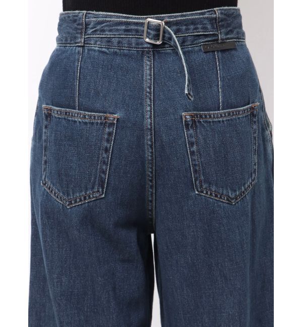 LAGUNAMOON「ベルテッドルーズワイドデニムパンツ」|デニム|