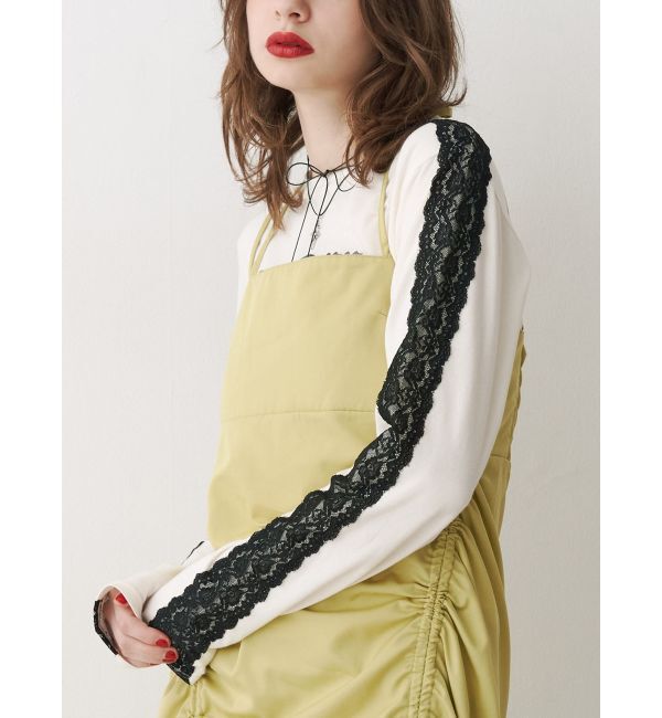 jouetie「シャイニーロゴレースライントップス」|Tシャツ・カットソー|