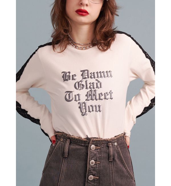 jouetie「シャイニーロゴレースライントップス」|Tシャツ・カットソー|