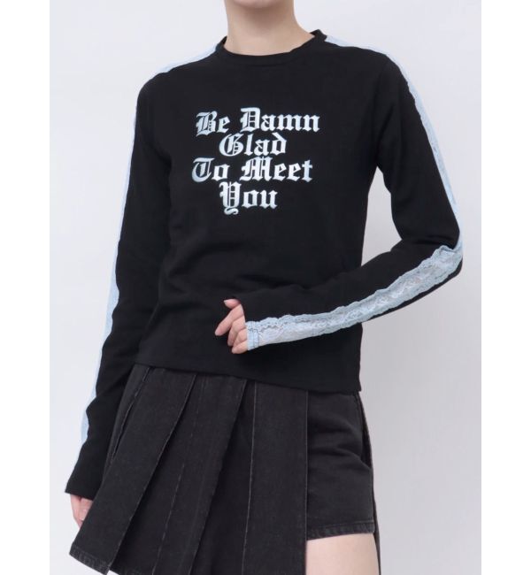 jouetie「シャイニーロゴレースライントップス」|Tシャツ・カットソー|