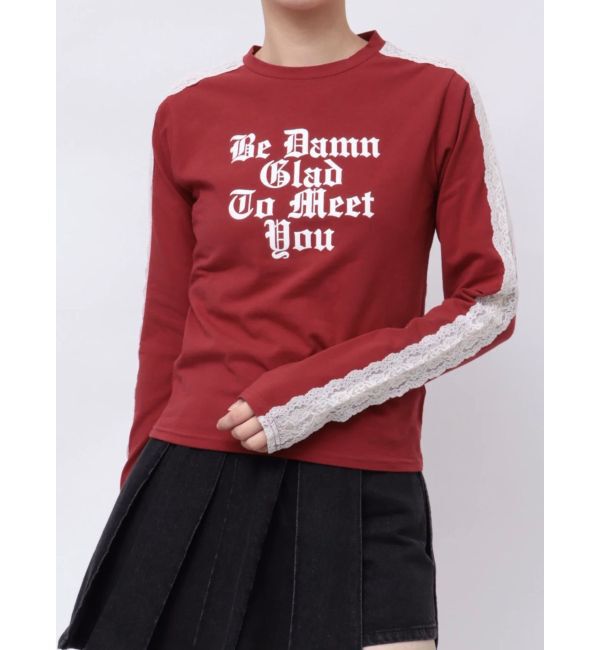 jouetie「シャイニーロゴレースライントップス」|Tシャツ・カットソー|