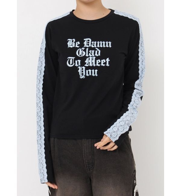 jouetie「シャイニーロゴレースライントップス」|Tシャツ・カットソー|