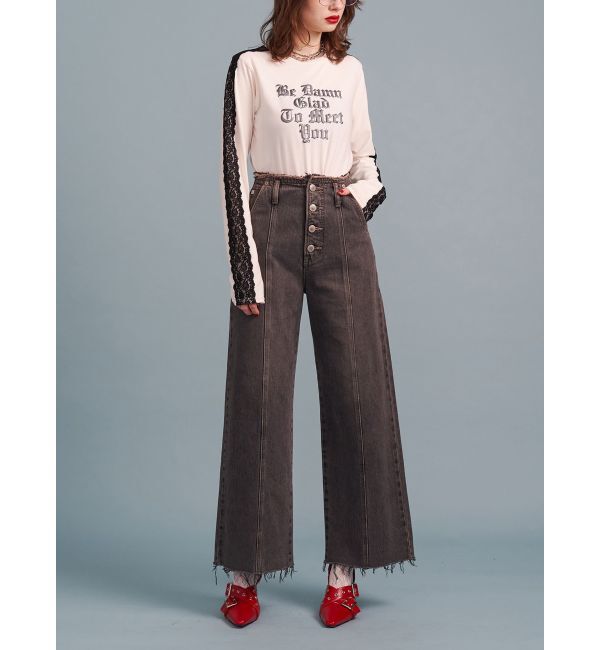 jouetie「シャイニーロゴレースライントップス」|Tシャツ・カットソー|