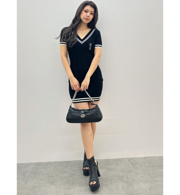 GYDA「POSHハーフスリーブケーブルニットワンピース」|ワンピース|